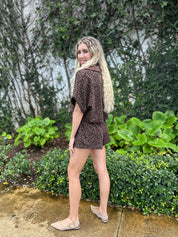 Knitted V-Neck Shirt & Short Set