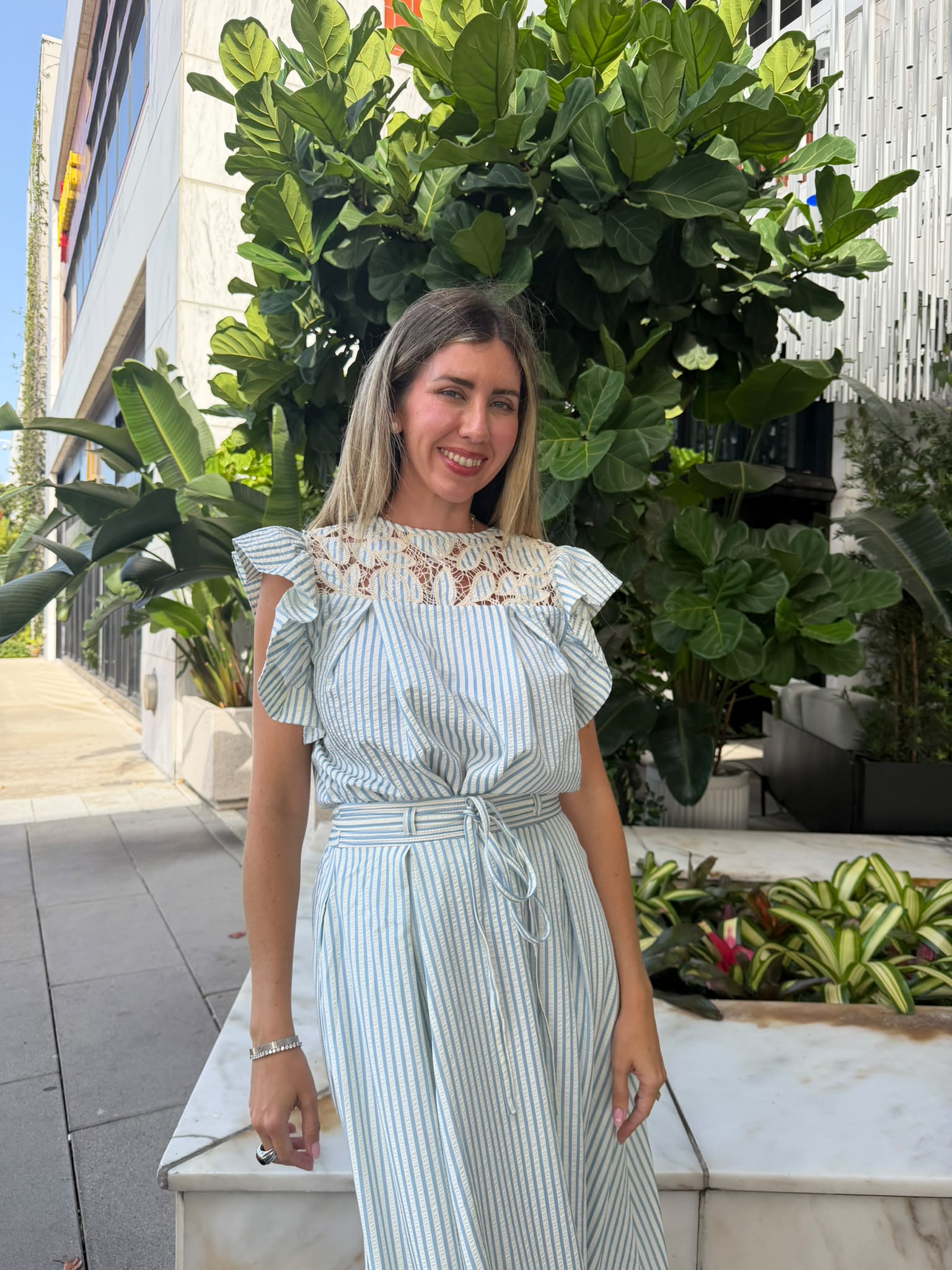 Striped Crochet Top & Skirt