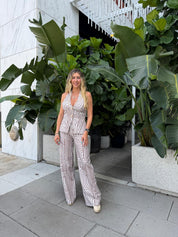 Halter Open Back Vest & Pants