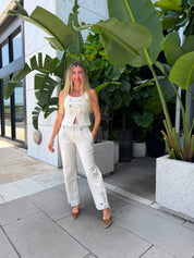 Square Neck Buttoned Top & Pant