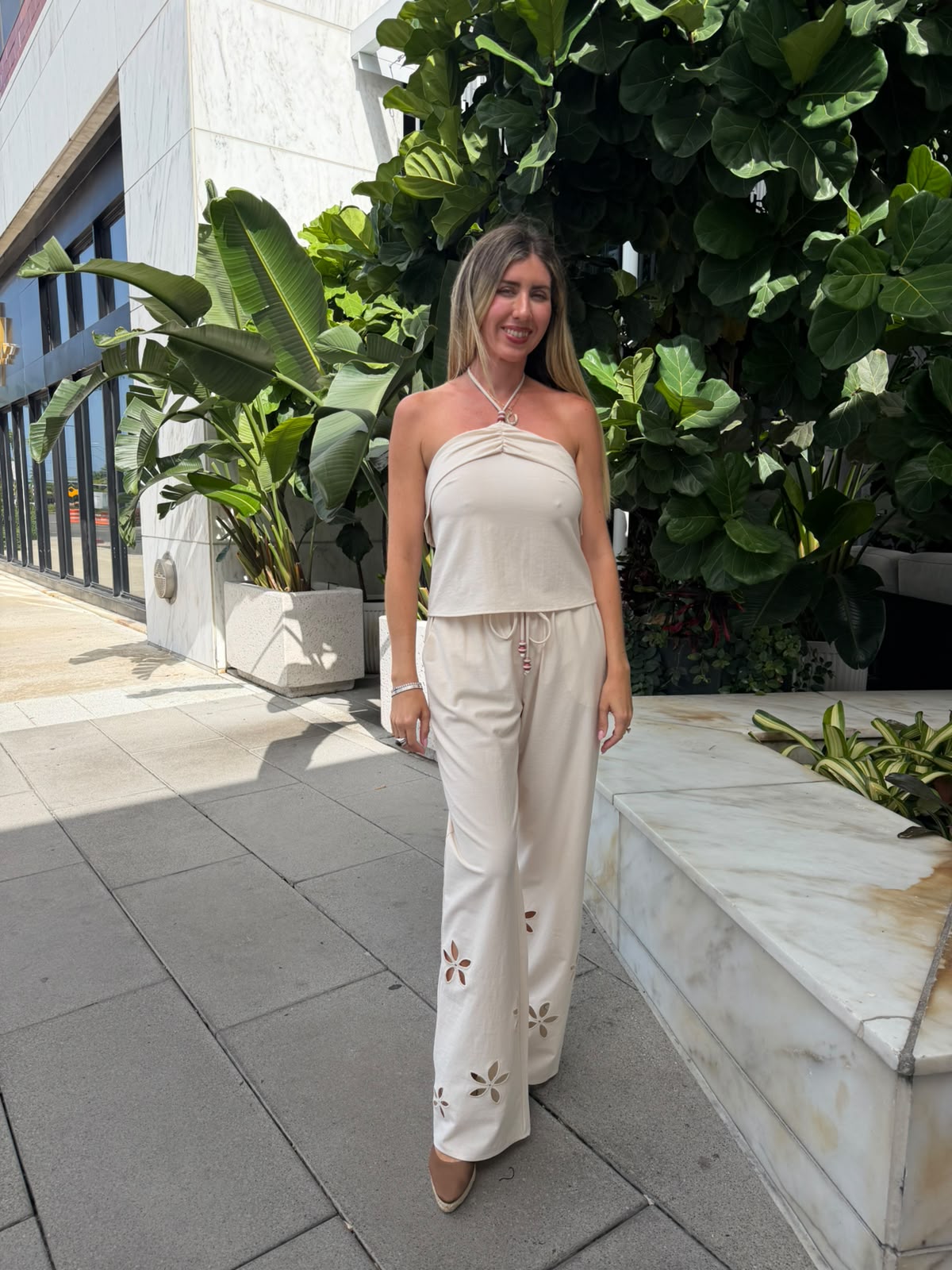 Bead Detail Halter Top & Pant