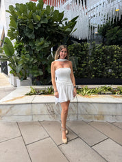 Strapless Neck Scarf Mini Dress
