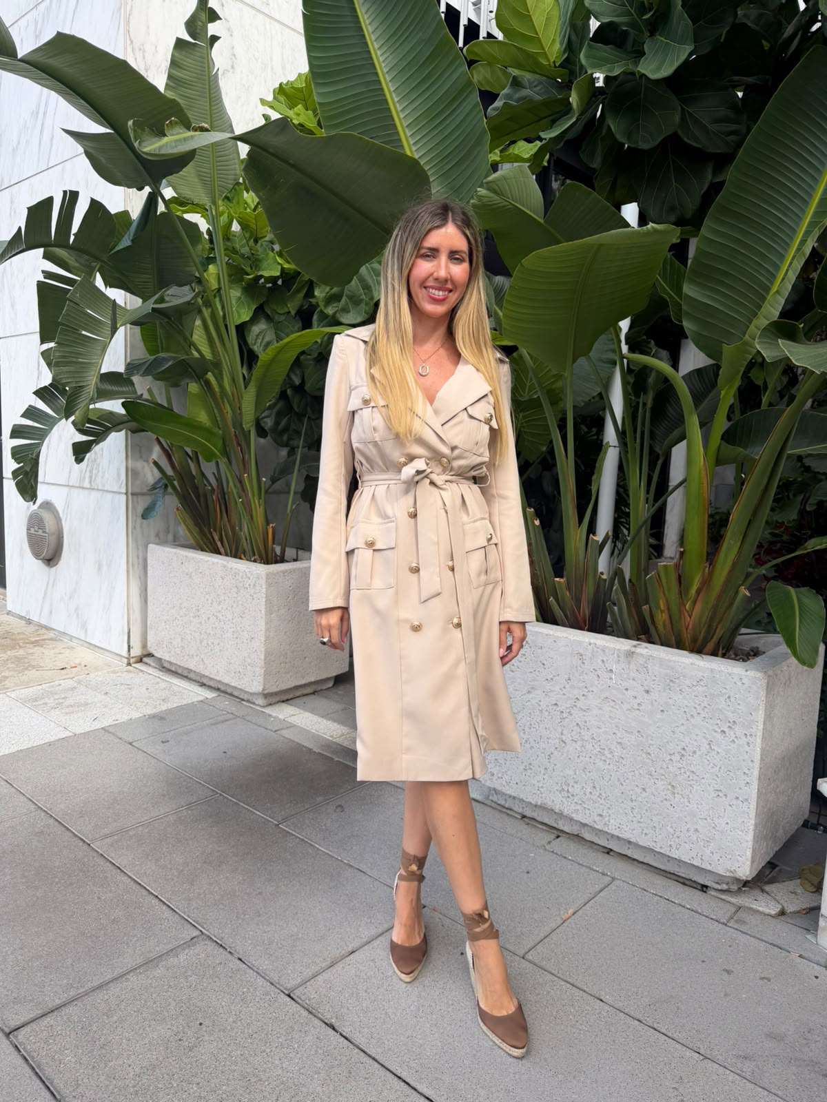 Trench Coat Midi Dress