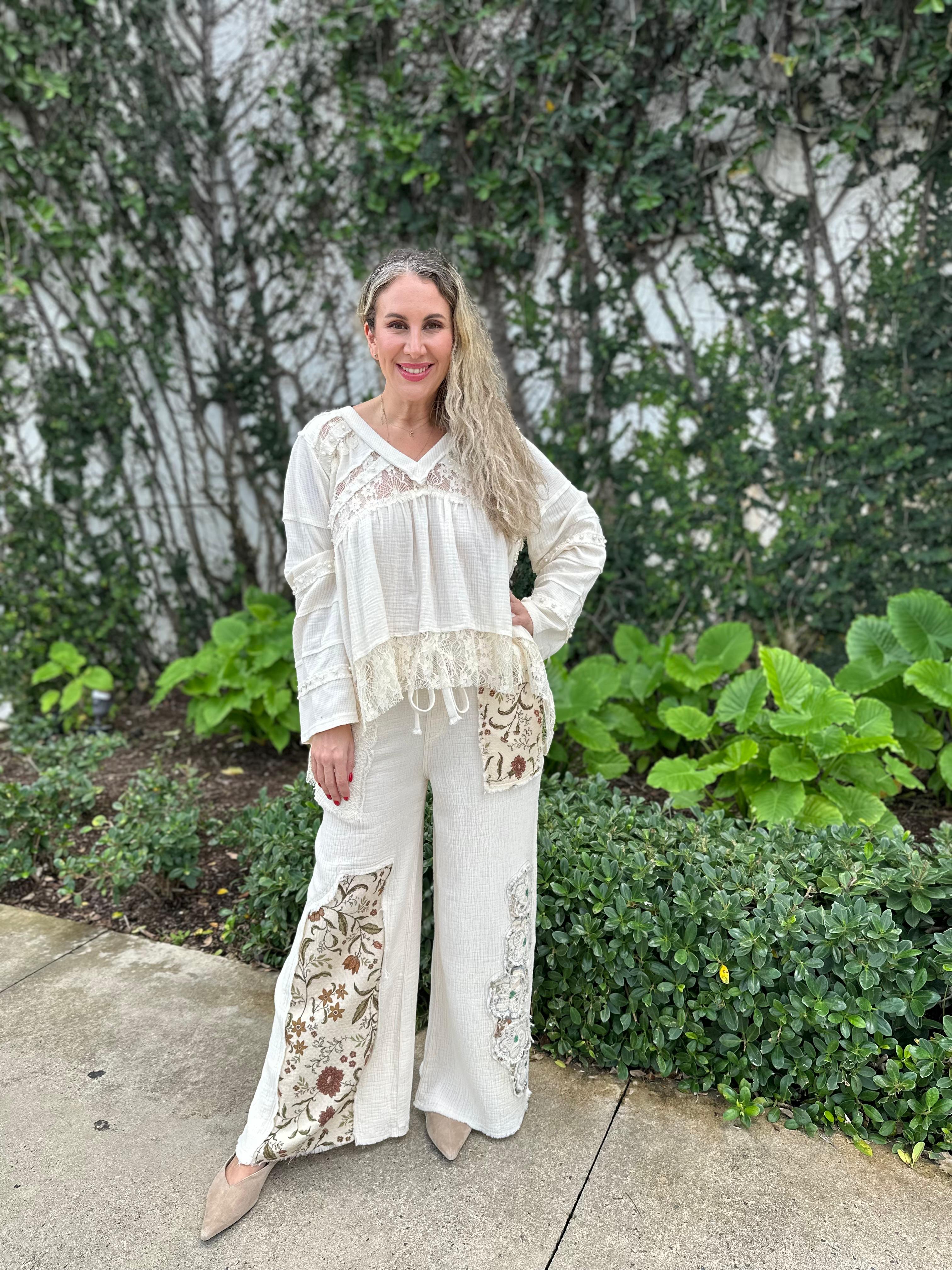 Floral Patches Pants