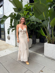 Back Beaded Strap Maxi Dress
