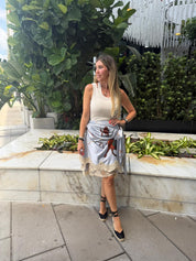 Western Draped Lace Mini Skirt