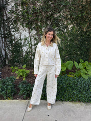 Polka Dot Front Pockets Jacket