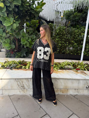 Lace Mix Straight Leg Trousers