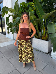 Sectional Panel Print Long Dress