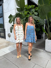 Embroidery Linen Mini Dress