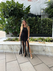 Pearls Bodycon Fringed Dress