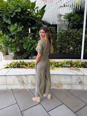 Pleated Drawstring Long Pants