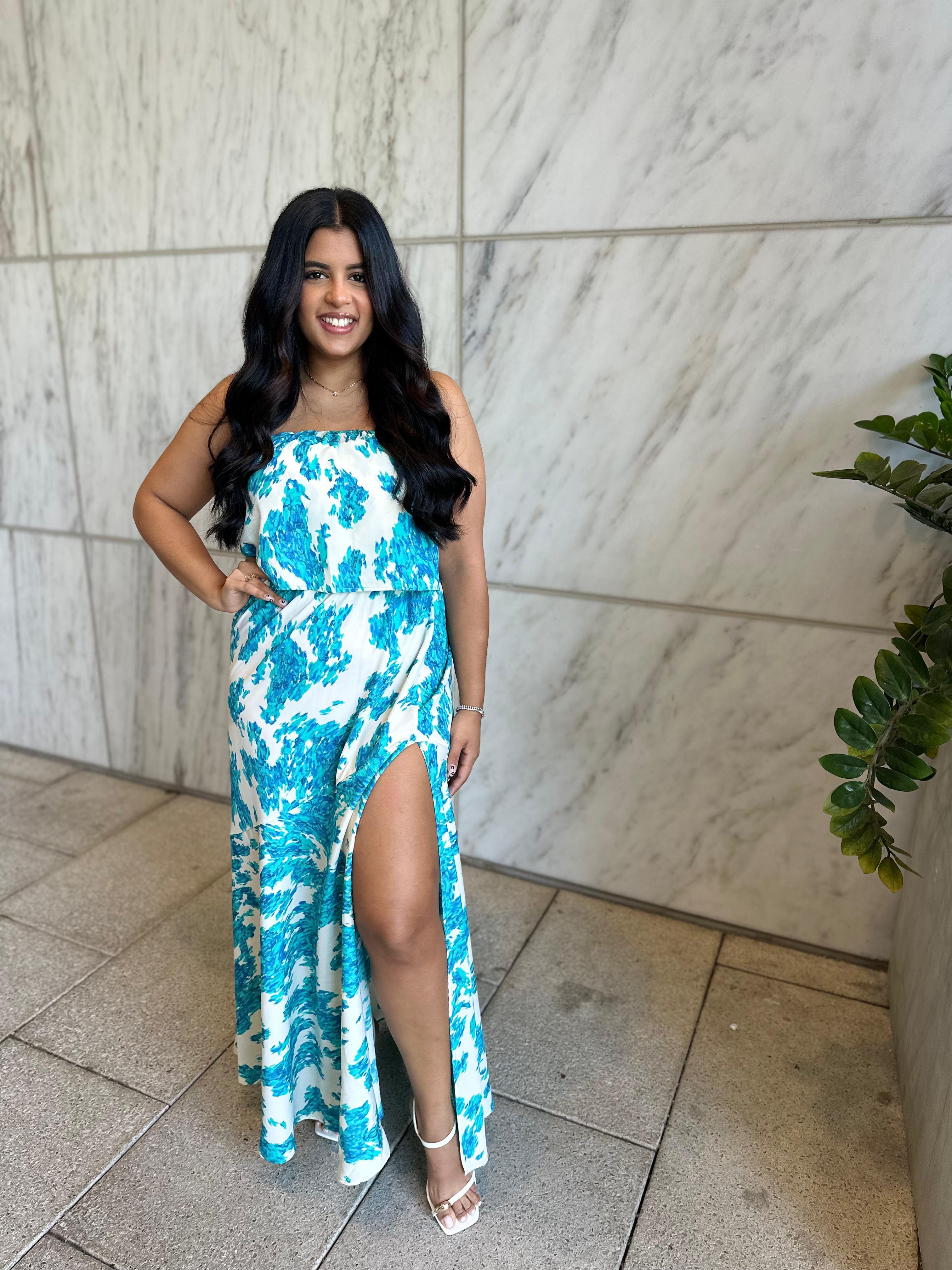 Sweet Blossom Strapless Maxi Dress