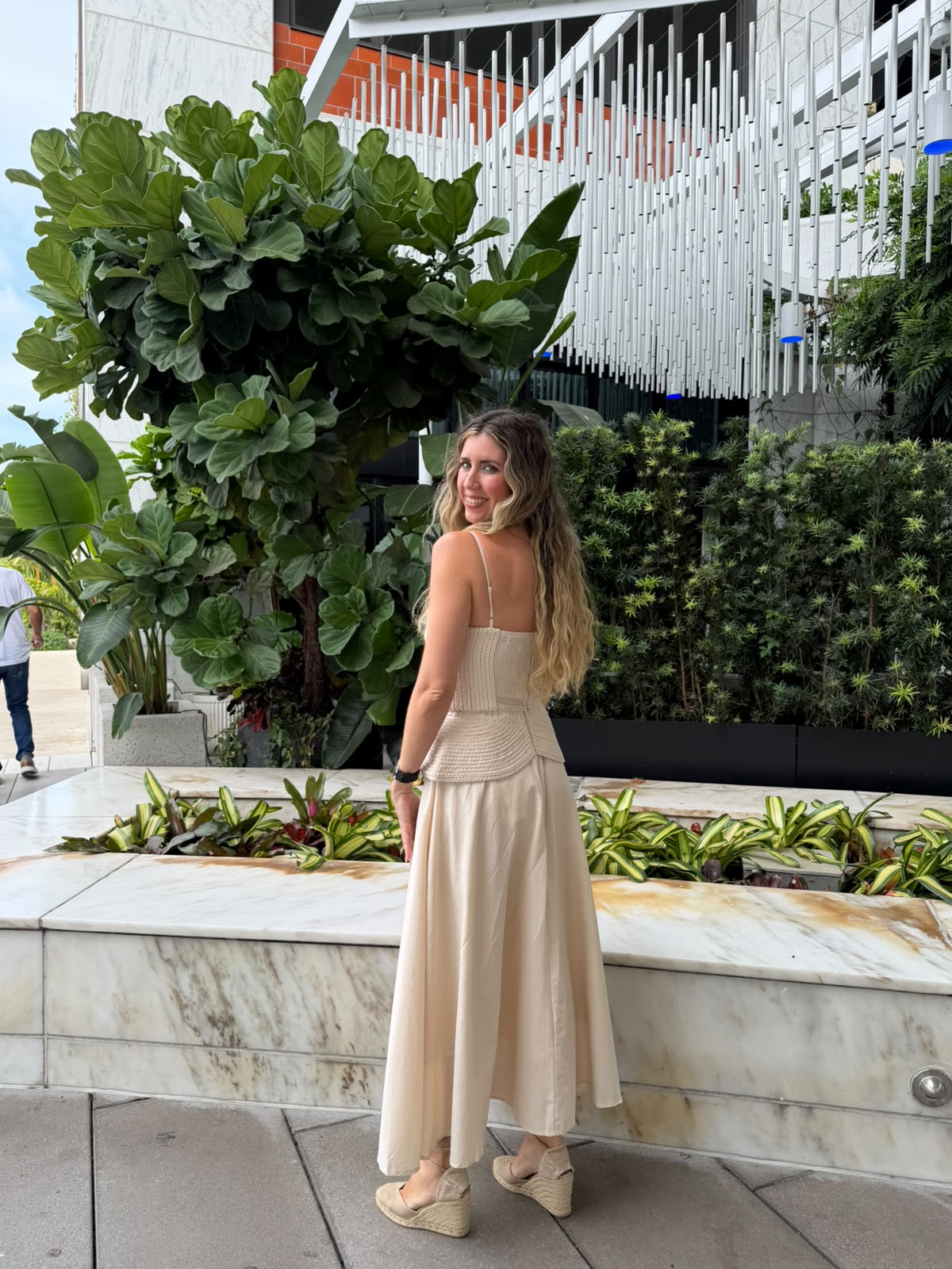 Braided Linen Top & Skirt Set