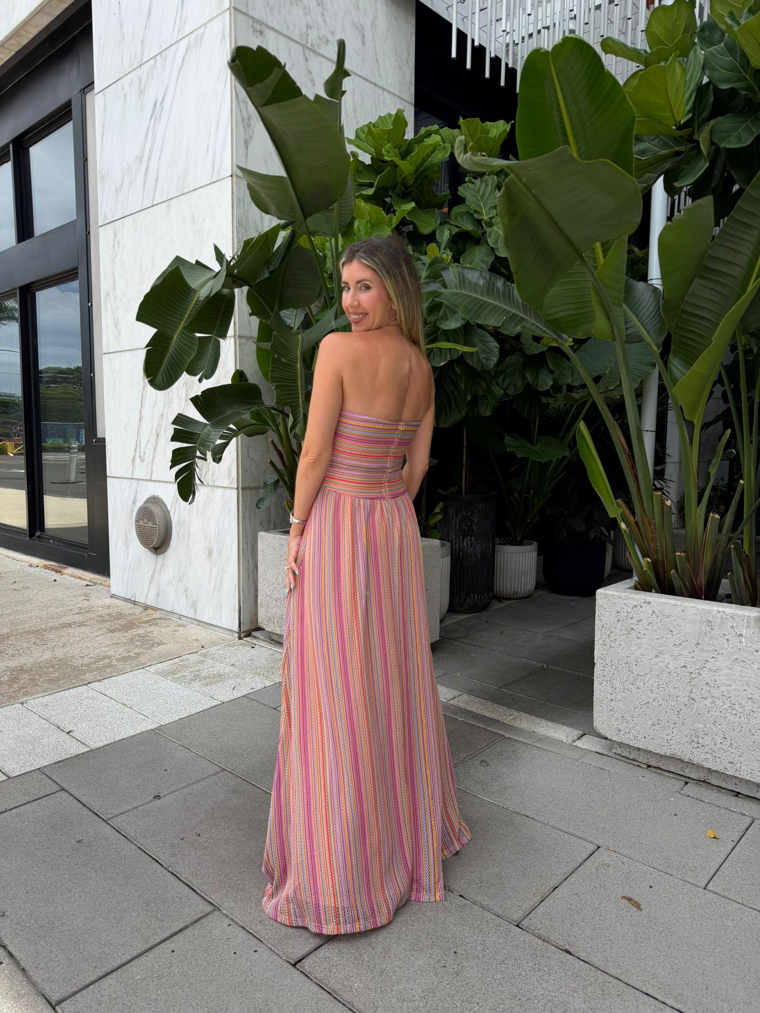 Strapless Crochet Maxi Dress