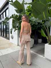 Studded Cowl Neck Top & Scarf Pant
