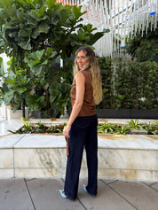 Mock Neck Top With Draped Detail