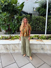 Puff Sleeve Printed Top
