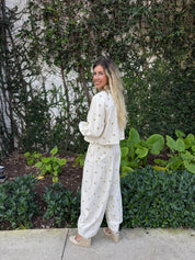 Polka Dot Front Pockets Jacket