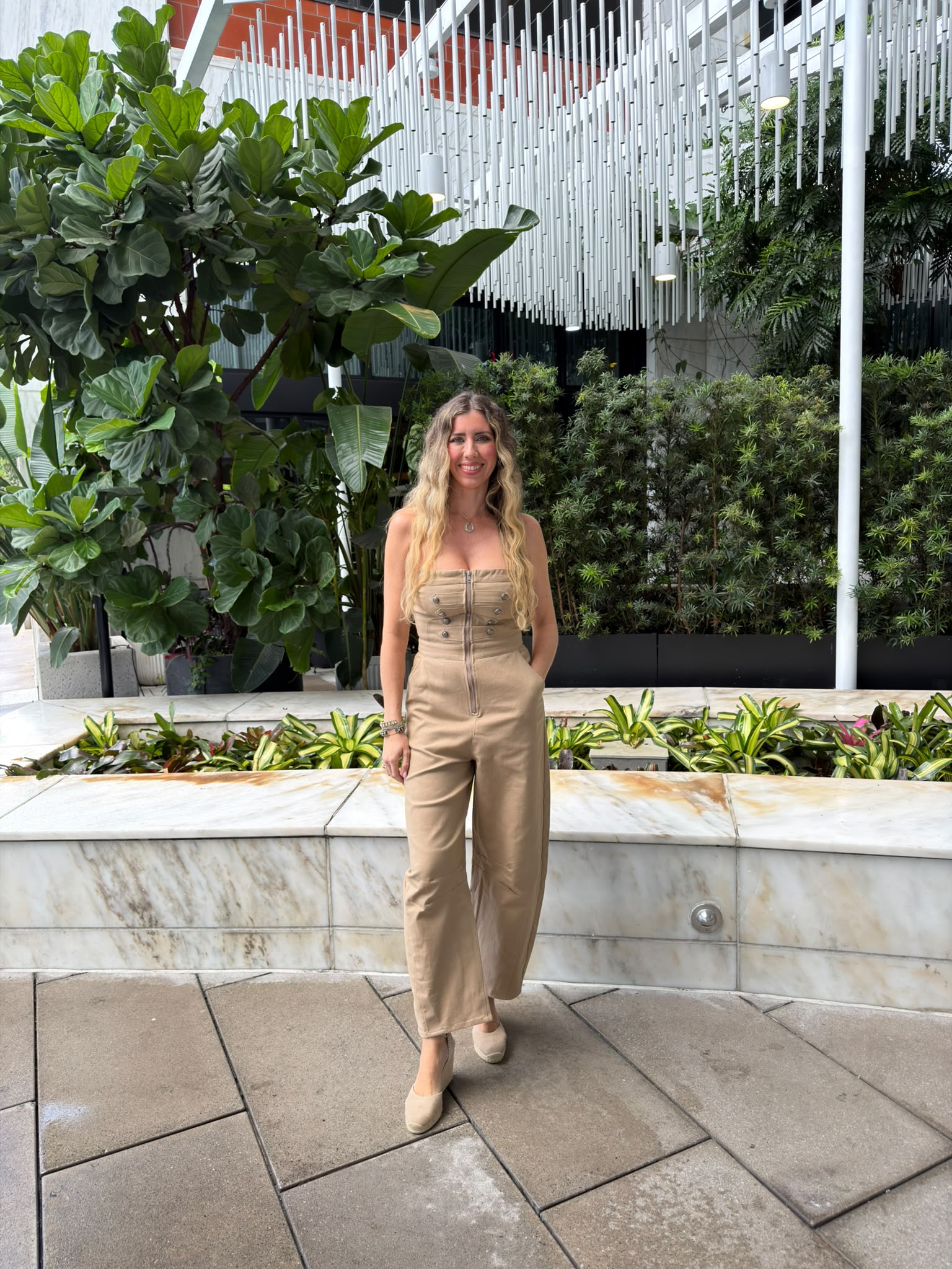 Strapless Military Waisted Jumpsuit