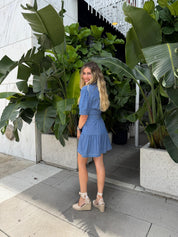 Denim Belted Mini Dress