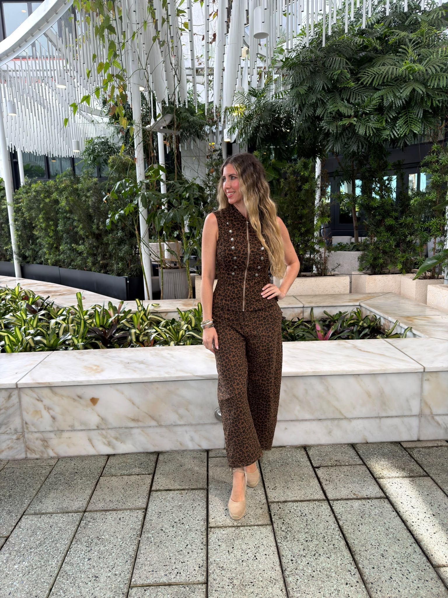 Leopard Military Vest & Barrel Pant