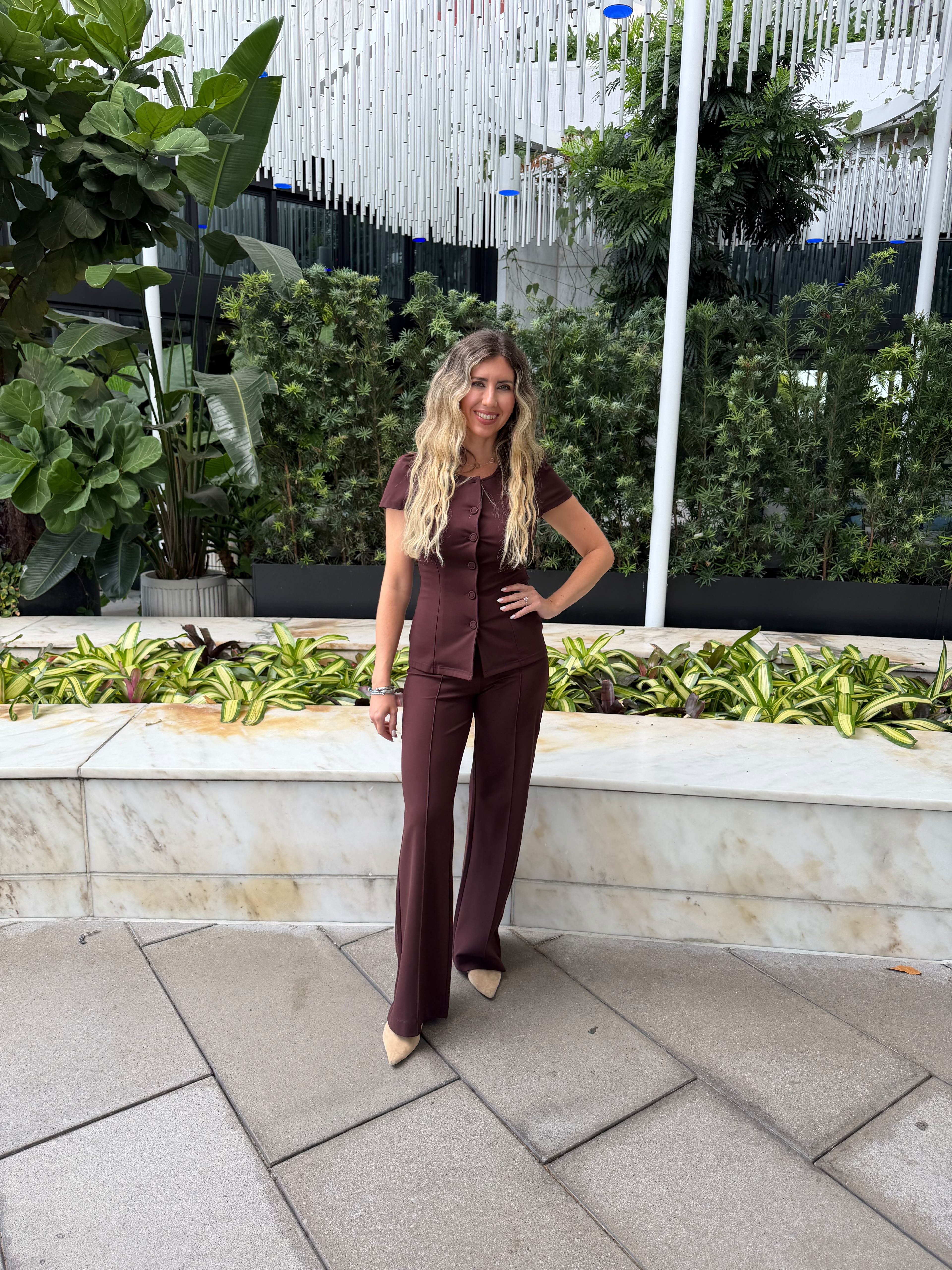High Rise Pintuck Wide Pants