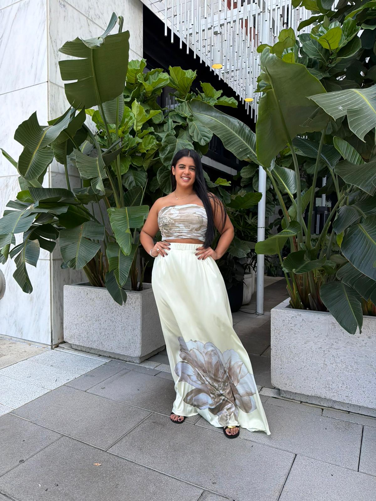 Floral Pleated Skirt Set