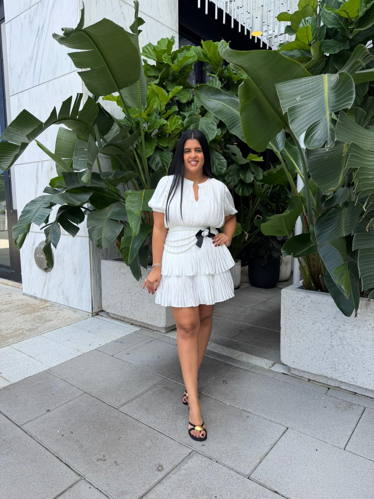 Pleated Mini Dress