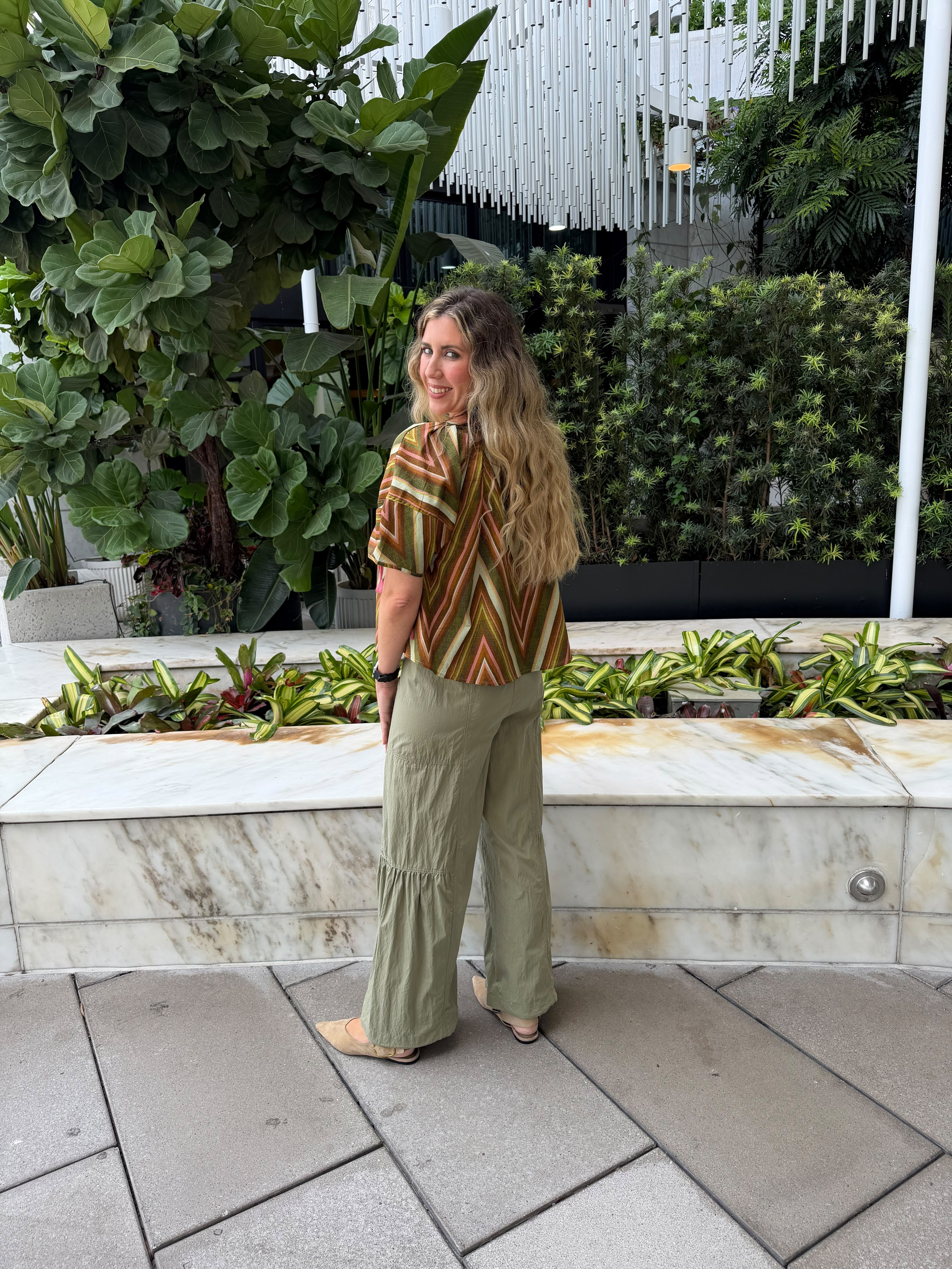 Puff Sleeve Printed Top
