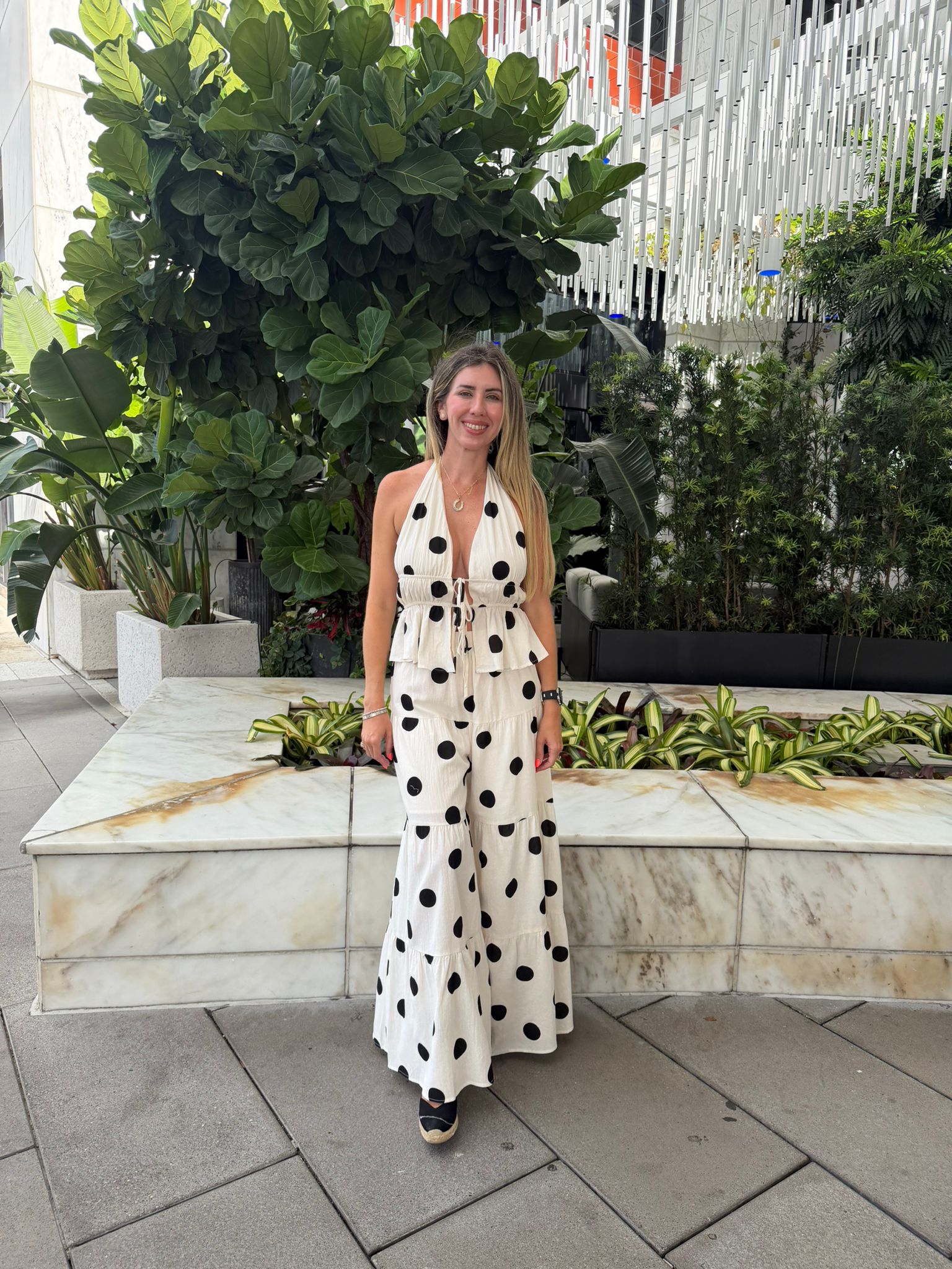 Polka Dot Halter Top & Wide Pants