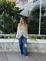 Lace Detail Straight Jeans