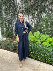 Button Down Top & Skirt Denim Set