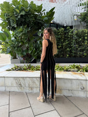 Pearls Bodycon Fringed Dress