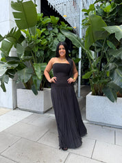 Textured Pleated Maxi Dress