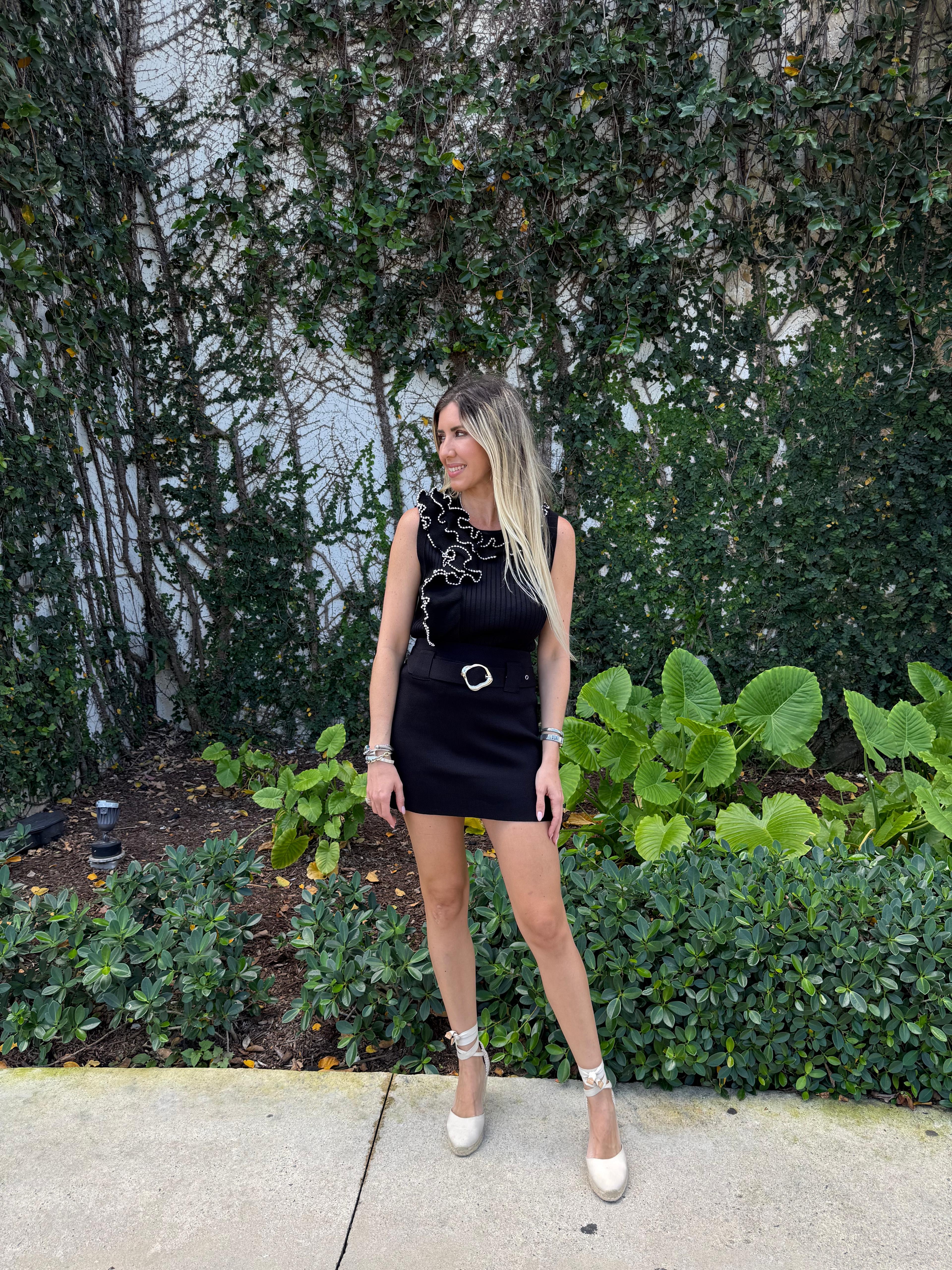 Structured Knitted Mini Skirt
