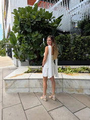 Strapless Neck Scarf Mini Dress