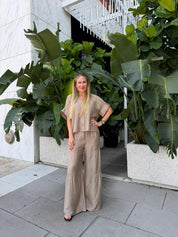 V-Neck Button Down Blouse