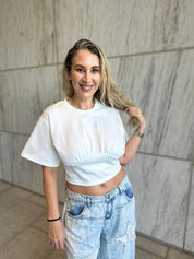 Corset Crewneck Crop Top