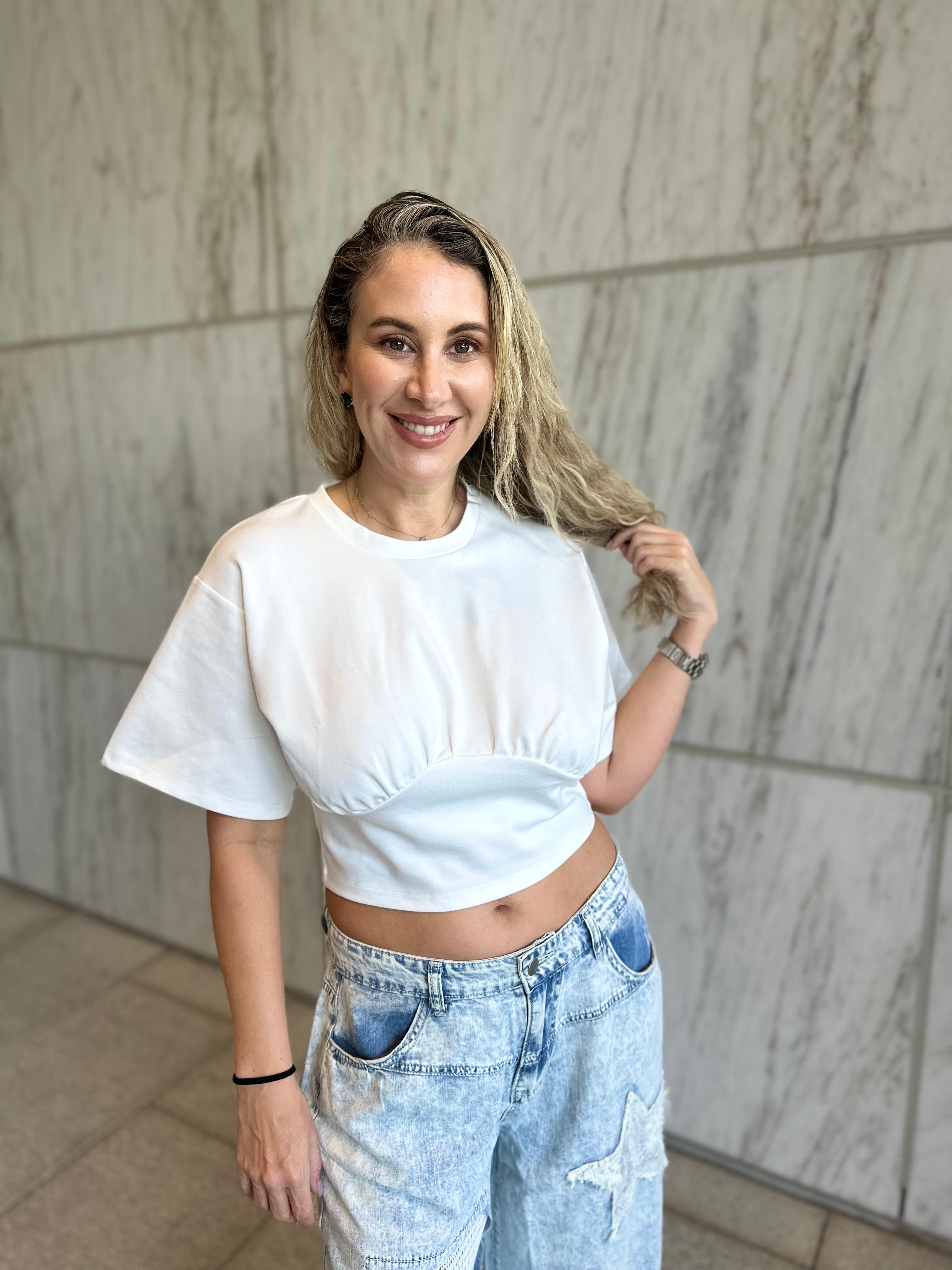 Corset Crewneck Crop Top