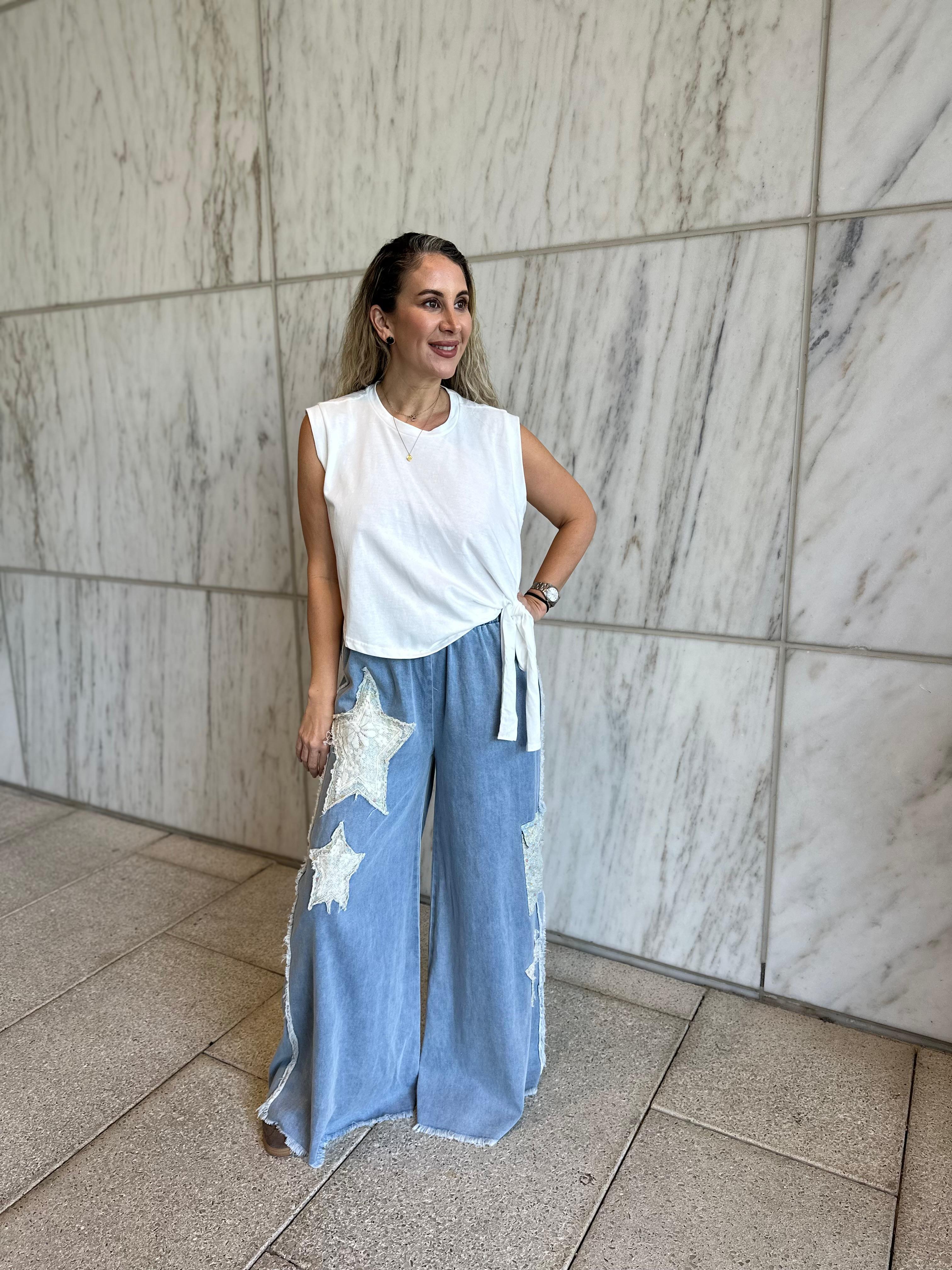 Star Patch Lace Point Pants