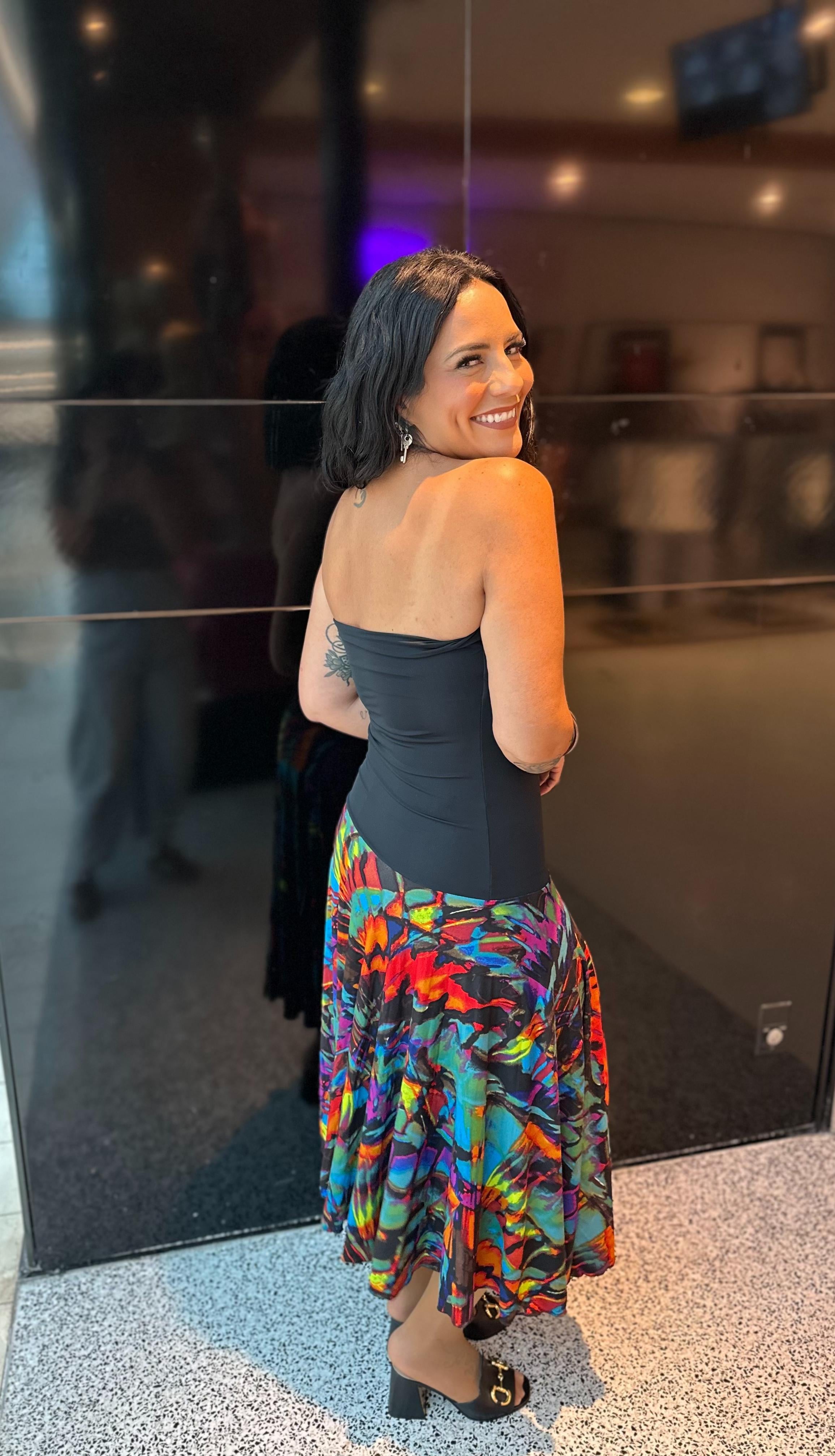 Two Tone Strapless Dress