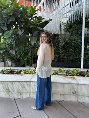 Lace Detail Straight Jeans