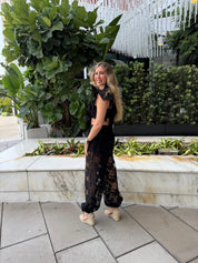 Ruffled Lace Top & Balloon Pants