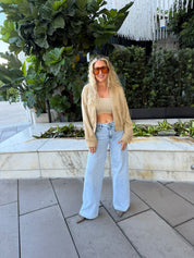 Stretchy Wide Leg Jeans