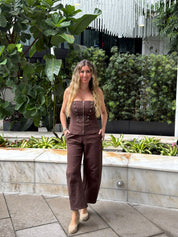 Zip Military Vest Peplum Jumpsuit