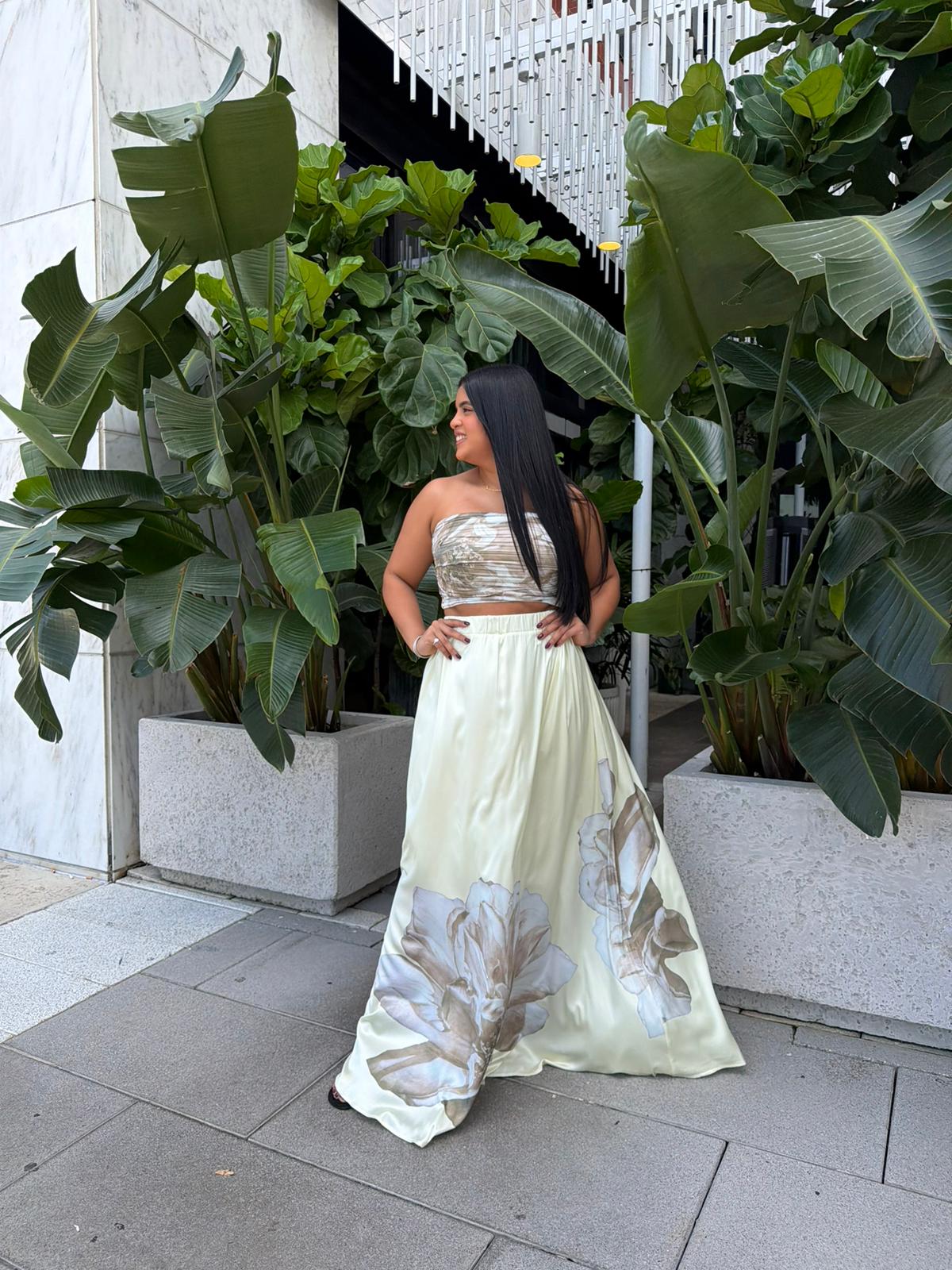Floral Pleated Skirt Set