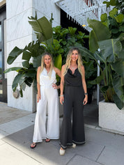 Cowl Neck Jumpsuit w. Studs