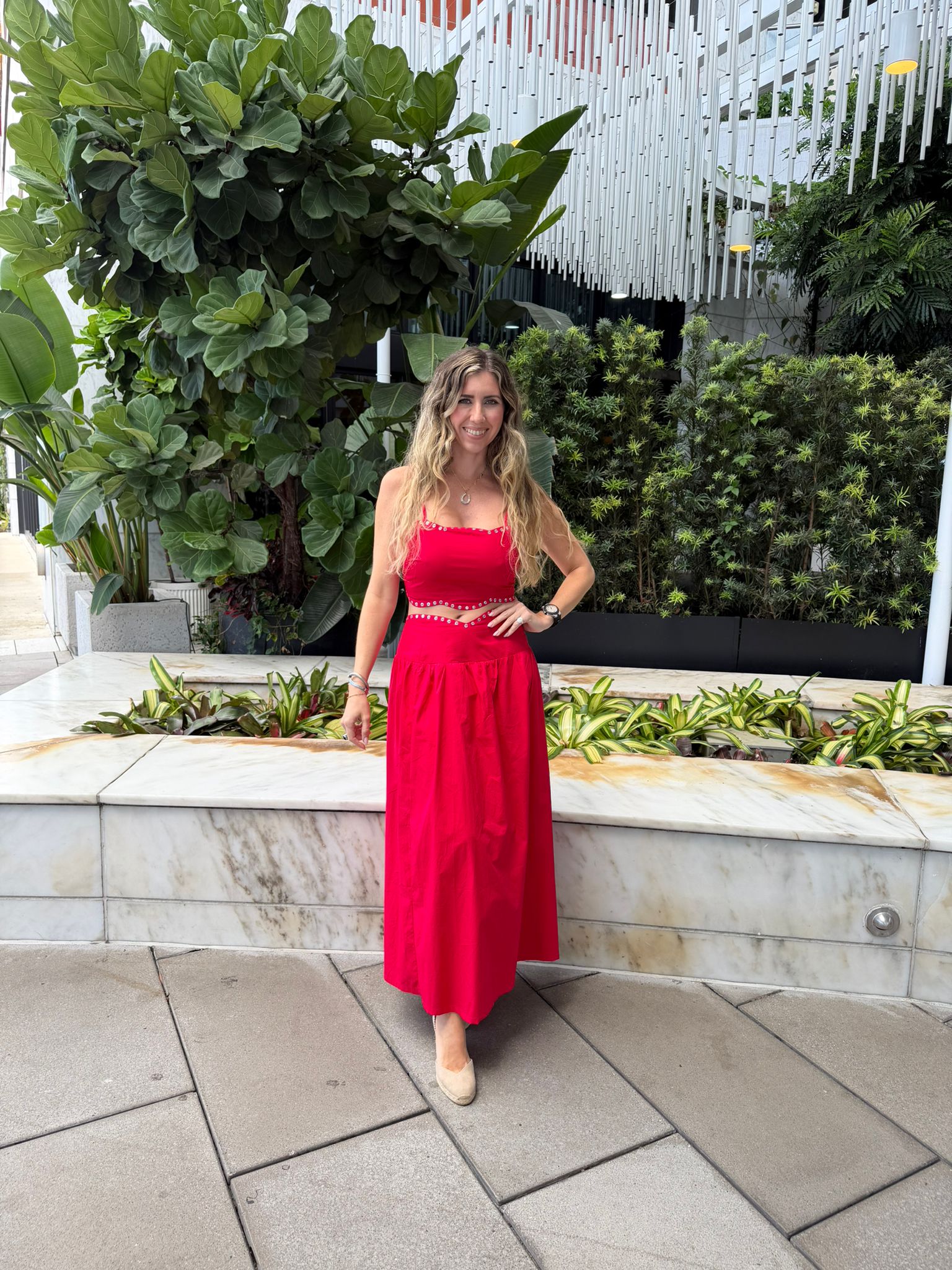 Wavy Trim Studs Top & Skirt