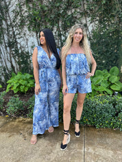 Printed Tube Romper W. Pockets